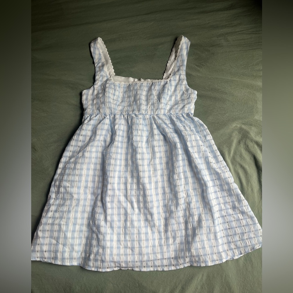 NWT!! Trixxi Blue Gingham Babydoll Dress — Size Medium!!